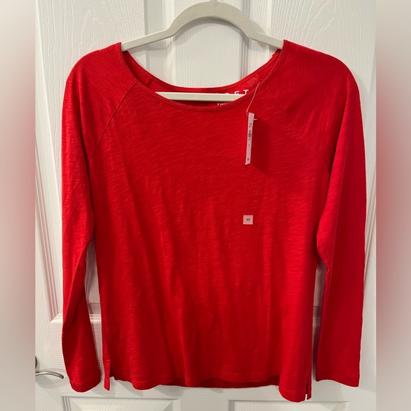 NWT Loft Vintage Soft size XS red long sleeved top - Picture 1 of 8